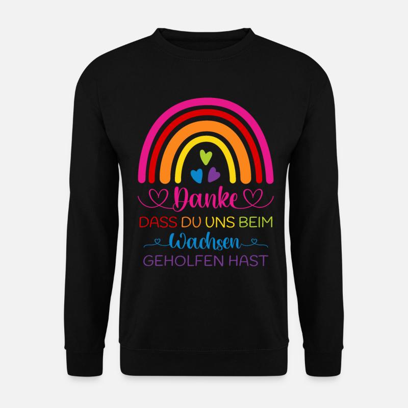 Danke sagen Kindergarten Kita Boho Regenbogen bunt - Unisex Pullover - Schwarz