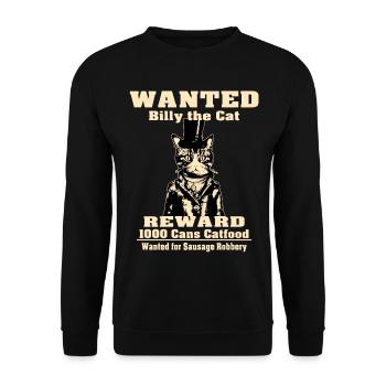 Billy The Cat | Cat Friends Gift - Unisex Sweatshirt - black - Front - Alina (178cm) & Michal (187cm)