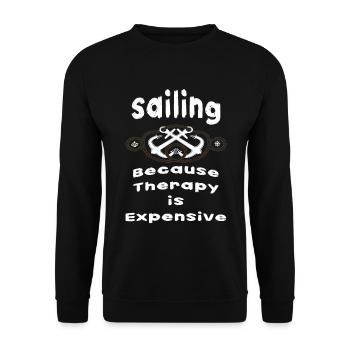"Sailing Therapy" T-Shirt - Unisex Sweatshirt - black - Front - Alina (178cm) & Michal (187cm)