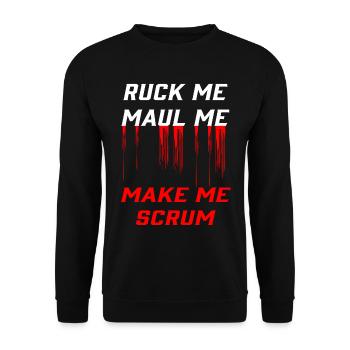 Rugby passion: jerk, mouth, scrum - Unisex Sweatshirt - black - Front - Alina (178cm) & Michal (187cm)