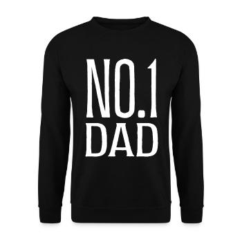 No. 1 Father Father's Day Gift - Unisex Sweatshirt - black - Front - Alina (178cm) & Michal (187cm)