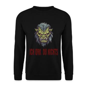 Ork Design - Unisex Pullover - Schwarz - Vorne - Alina (178cm) & Michal (187cm)