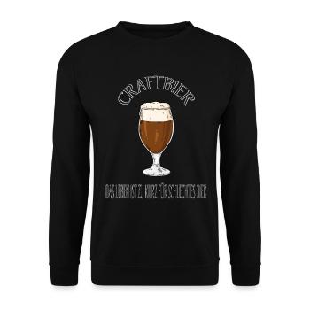Craftbier Stilvolles Design für Bierliebhaber - Unisex Pullover - Schwarz - Vorne - Alina (178cm) & Michal (187cm)