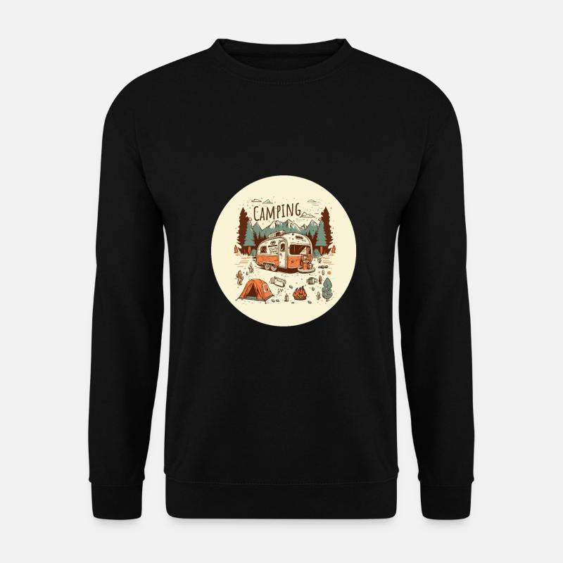 Campingabenteuer mit Wohnmobil - Unisex Pullover - Schwarz