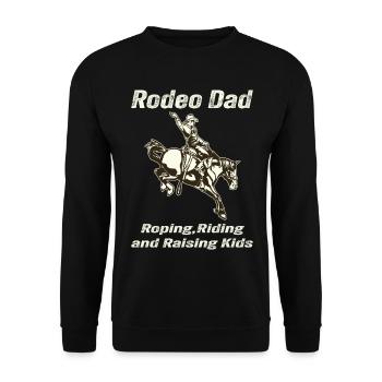 Rodeo Papa Unique gift idea for dad - Unisex Sweatshirt - black - Front - Alina (178cm) & Michal (187cm)