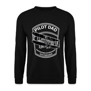 Pilots Dad Unique gift idea for dad - Unisex Sweatshirt - black - Front - Alina (178cm) & Michal (187cm)