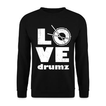 Minimalist Love Drum Design - Unisex Sweatshirt - black - Front - Alina (178cm) & Michal (187cm)
