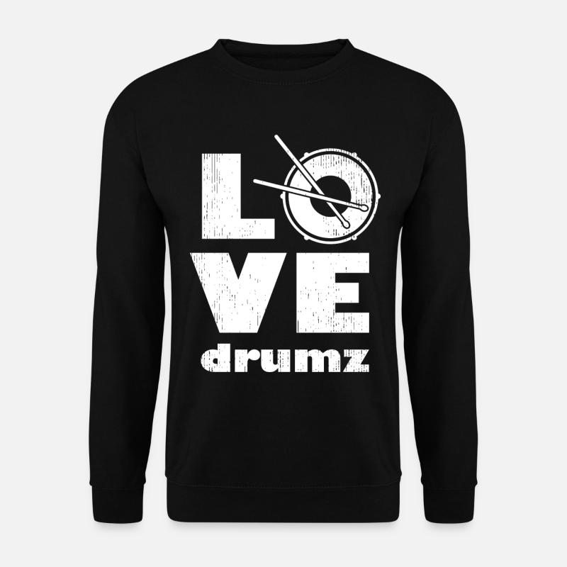 Minimalistisches Design der Liebestrommel - Unisex Pullover - Schwarz