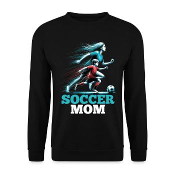 Soccer Mom Fußball Geschenk - Unisex Pullover - Schwarz - Vorne - Alina (178cm) & Michal (187cm)