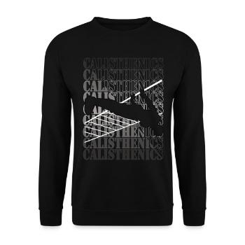 Motif de calisténie – Conception d’entraînement de rue - Sweat-shirt Unisexe - noir - Devant - Alina (178cm) & Michal (187cm)