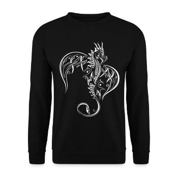 Dragon Fantasy Fire Dragon - Unisex Sweatshirt - black - Front - Alina (178cm) & Michal (187cm)