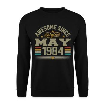 Vintage May 1984 May 1984 Born in May 1984 Original - Unisex Sweatshirt - black - Front - Alina (178cm) & Michal (187cm)