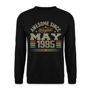 Vintage Mai 1985 Mai 1985 né en Mai 1985 Original - Sweat-shirt Unisexe - noir - Devant - Alina (178cm) & Michal (187cm)