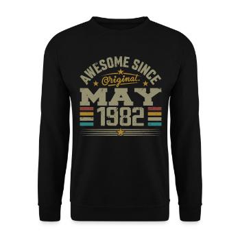 Vintage Mai 1982 Mai 1982 né en Mai 1982 Original - Sweat-shirt Unisexe - noir - Devant - Alina (178cm) & Michal (187cm)