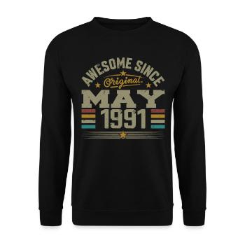 Vintage May 1991 May 1991 Born in May 1991 Original - Unisex Sweatshirt - black - Front - Alina (178cm) & Michal (187cm)