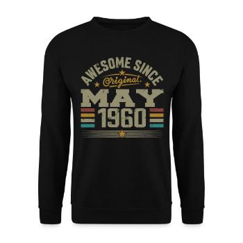 Vintage May 1960 May 1960 Born in May 1960 Original - Unisex Sweatshirt - black - Front - Alina (178cm) & Michal (187cm)