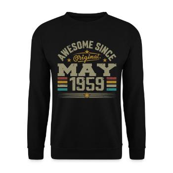 Vintage Mai 1959 Mai 1959 né en Mai 1959 Original - Sweat-shirt Unisexe - noir - Devant - Alina (178cm) & Michal (187cm)