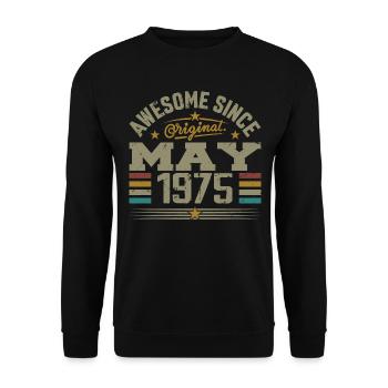 Vintage Mai 1975 Mai 1975 né en Mai 1975 Original - Sweat-shirt Unisexe - noir - Devant - Alina (178cm) & Michal (187cm)