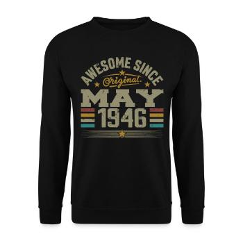 Vintage May 1946 May 1946 Born May 1946 Original - Unisex Sweatshirt - black - Front - Alina (178cm) & Michal (187cm)