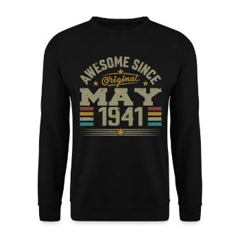 Vintage May 1941 May 1941 Born in May 1941 Original - Unisex Sweatshirt - black - Front - Alina (178cm) & Michal (187cm)