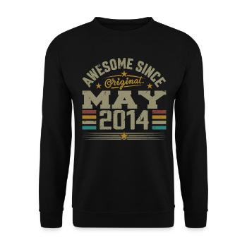 Vintage Mai 2014 Mai 2014 né en Mai 2014 Original - Sweat-shirt Unisexe - noir - Devant - Alina (178cm) & Michal (187cm)