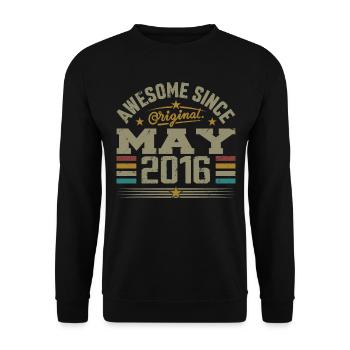 Jahrgang Mai 2016 Mai 2016 Jahrgang Mai 2016 Original - Unisex Pullover - Schwarz - Vorne - Alina (178cm) & Michal (187cm)