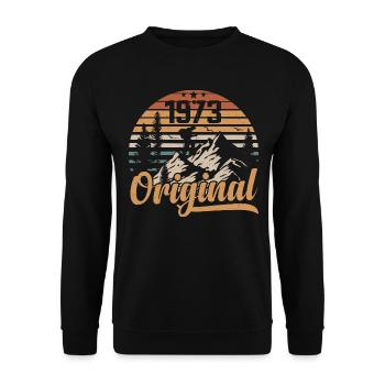 Original 1973 Retro 1973 Vintage 1973 Anniversaire - Sweat-shirt Unisexe - noir - Devant - Alina (178cm) & Michal (187cm)