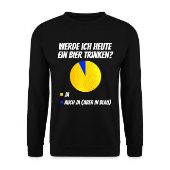 Werde ich heute Bier trinken Lustiges T-Shirt - Unisex Pullover - Schwarz - Vorne - Alina (178cm) & Michal (187cm)