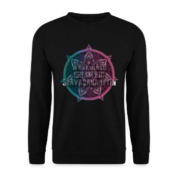 Work Hard Dream Big Shavasana Often - Unisex Sweatshirt - black - Front - Alina (178cm) & Michal (187cm)