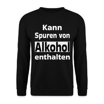 Kann Spuren von Alkohol Enthalten Lustiges Party S - Unisex Pullover - Schwarz - Vorne - Alina (178cm) & Michal (187cm)