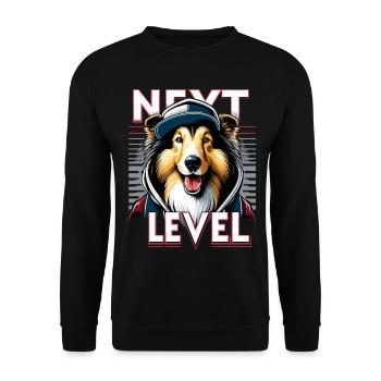 Collie Next Level Cool Hip Hop Dog Gift - Unisex Sweatshirt - black - Front - Alina (178cm) & Michal (187cm)
