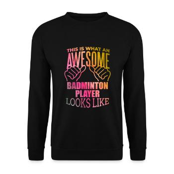 Badminton - Unisex Pullover - Schwarz - Vorne - Alina (178cm) & Michal (187cm)