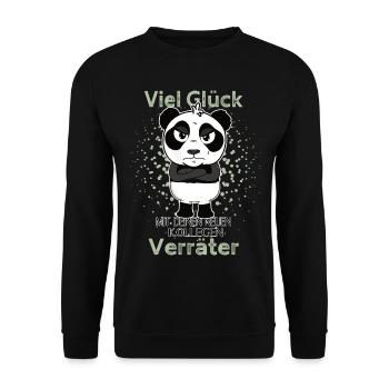 Bonne chance avec les nouveaux collègues Veräter Panda - Sweat-shirt Unisexe - noir - Devant - Alina (178cm) & Michal (187cm)