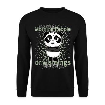 Don't Like Mornings – Grumpy Panda Humor - Unisex Sweatshirt - black - Front - Alina (178cm) & Michal (187cm)