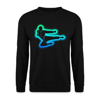 Taekwondo Arts Martiaux Enfants Hommes Garçons Karaté - Sweat-shirt Unisexe - noir - Devant - Alina (178cm) & Michal (187cm)