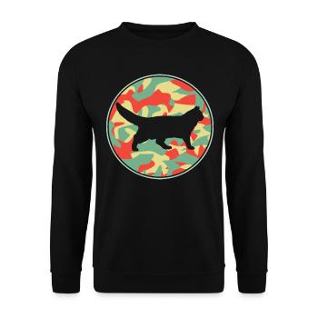 Vintage Norwegian Katze - Unisex Pullover - Schwarz - Vorne - Alina (178cm) & Michal (187cm)