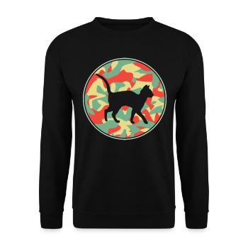 Vintage Abyssinian Cat - Unisex Sweatshirt - black - Front - Alina (178cm) & Michal (187cm)