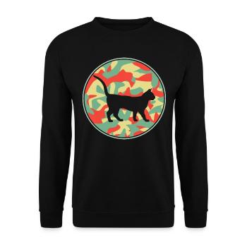 Vintage Bengalische Katze - Unisex Pullover - Schwarz - Vorne - Alina (178cm) & Michal (187cm)