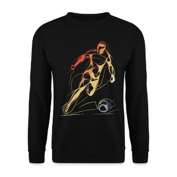 Croquis de joueur de football vintage - Sweat-shirt Unisexe - noir - Devant - Alina (178cm) & Michal (187cm)