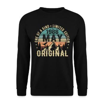 Legenden Mai 1988 Geburtstag Vintage Mai 1988 - Unisex Pullover - Schwarz - Vorne - Alina (178cm) & Michal (187cm)