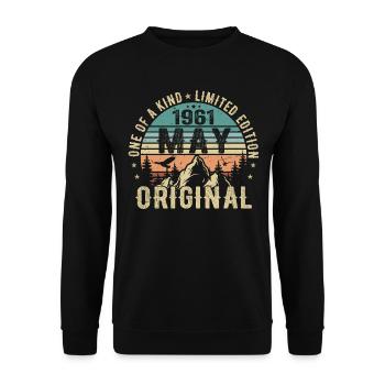 Legenden Mai 1961 Geburtstag Vintage Mai 1961 - Unisex Pullover - Schwarz - Vorne - Alina (178cm) & Michal (187cm)