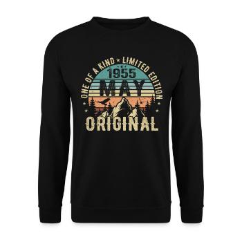 Legenden Mai 1955 Geburtstag Vintage Mai 1955 - Unisex Pullover - Schwarz - Vorne - Alina (178cm) & Michal (187cm)