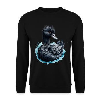 Le cygne noir et la rose bleue - Sweat-shirt Unisexe - noir - Devant - Alina (178cm) & Michal (187cm)