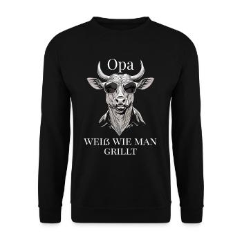 Papi sait faire des grillades – culte pour le gril - Sweat-shirt Unisexe - noir - Devant - Alina (178cm) & Michal (187cm)