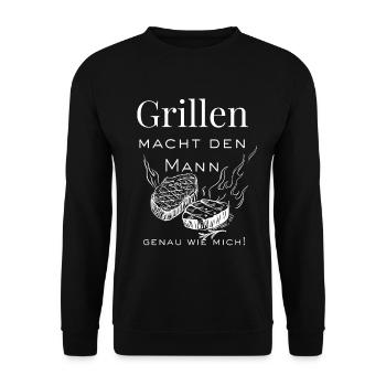 Grilling makes the man - Unisex Sweatshirt - black - Front - Alina (178cm) & Michal (187cm)