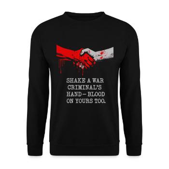 Bold Handshake Anti War Print Stop War - Unisex Sweatshirt - black - Front - Alina (178cm) & Michal (187cm)