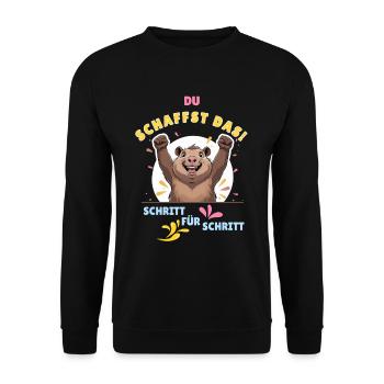 Vous êtes fort comme un capybara ! Vous pouvez tout faire ! - Sweat-shirt Unisexe - noir - Devant - Alina (178cm) & Michal (187cm)