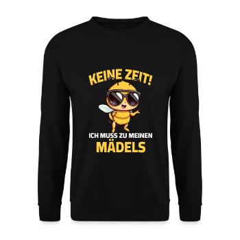 Bee Beekeeper - No time, I have to go to my girls - Unisex Sweatshirt - black - Front - Alina (178cm) & Michal (187cm)