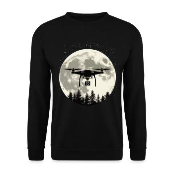 Drone Pleine Lune - Sweat-shirt Unisexe - noir - Devant - Alina (178cm) & Michal (187cm)