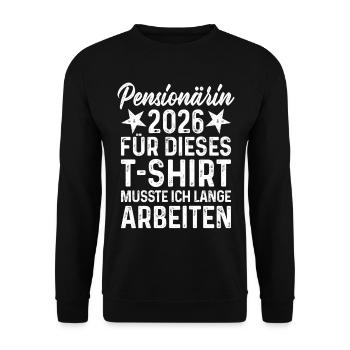 Pensioner 2026 - Unisex Sweatshirt - black - Front - Alina (178cm) & Michal (187cm)